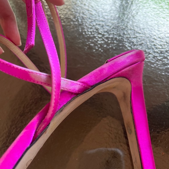 Jimmy Choo Heels.Size 41.5 EU (11.5 US).MEIRA 85,SATIN W/CRYSTAL PIECE.FUCHSIA - Picture 15 of 17